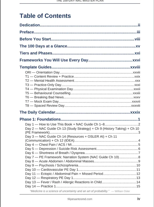 The 100-Day NAC Study Plan: sample page 1
