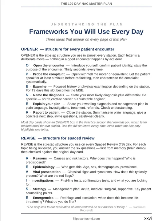 The 100-Day NAC Study Plan, sample page 5 of 6, opens full size