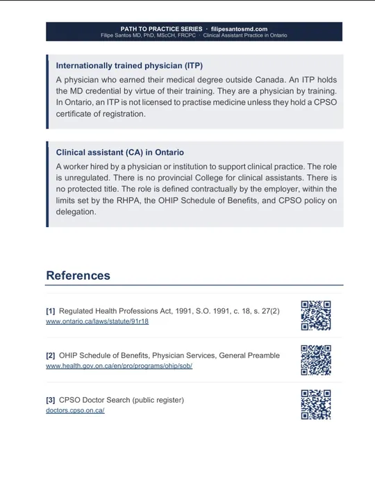 Clinical Assistant Practice in Ontario, sample page 2 of 6, opens full size