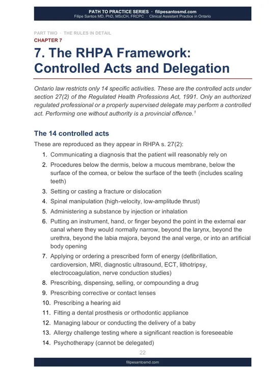Clinical Assistant Practice in Ontario, sample page 5 of 6, opens full size