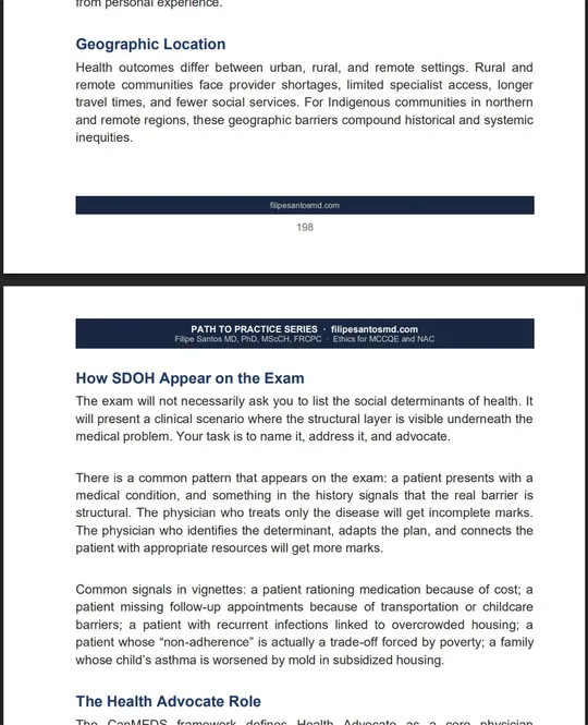 Ethics for MCCQE and NAC, sample page 5 of 6, opens full size